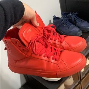 Givenchy red leather high top sneakers
